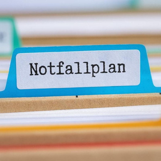 Eine Registerkarte auf der "Notfallplan" steht ist das Kachelbild 